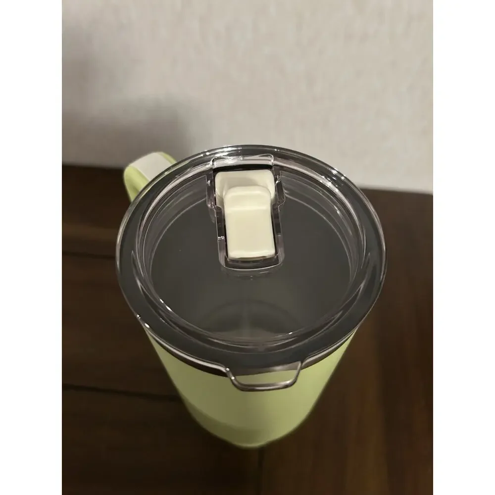 SILICANICE 40oz Stainless Steel Tumbler Straw Handle Leaf Yellow Insulated New